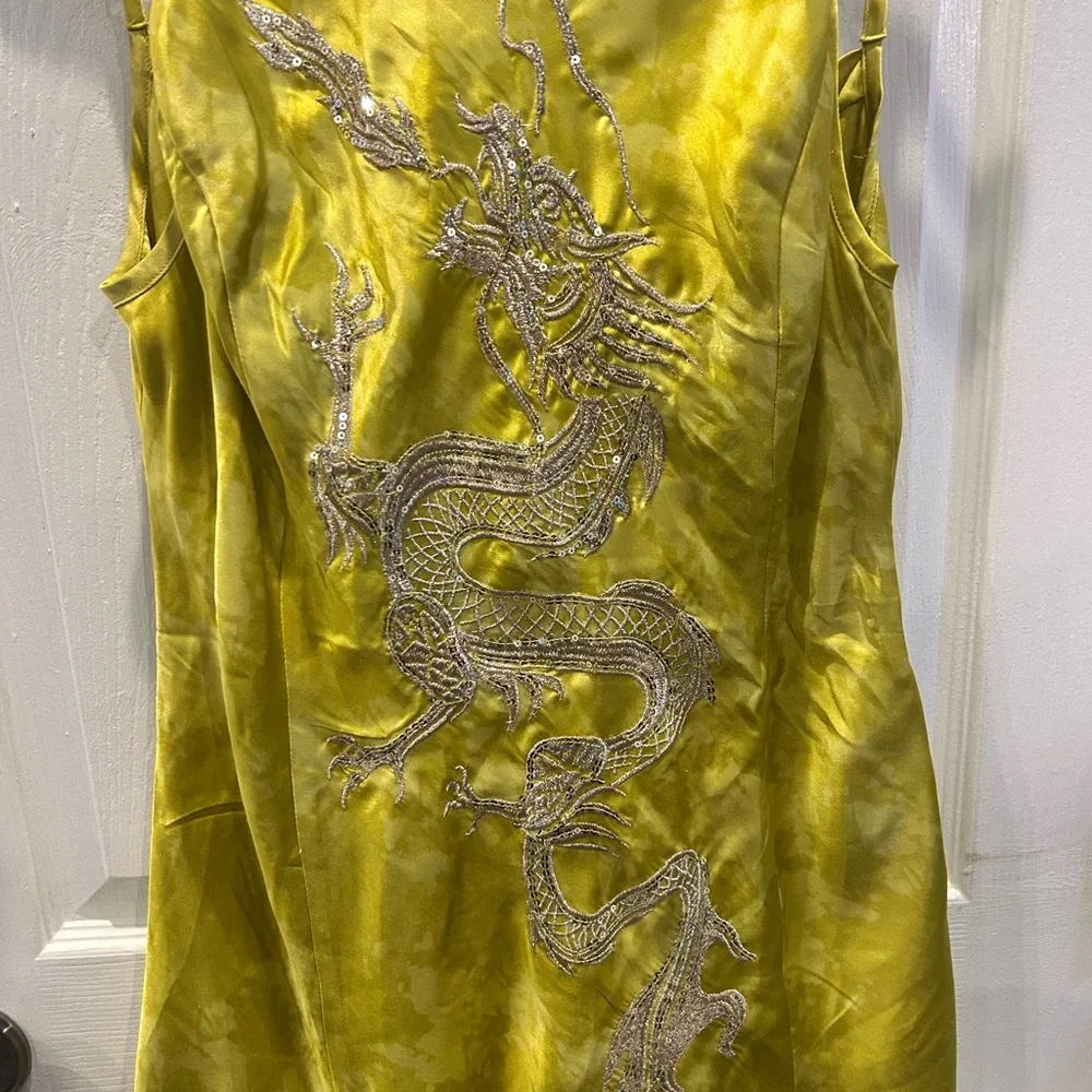 Urban Outfitters Yellow Dress with Dragon Embroidery - Picture 2 of 11